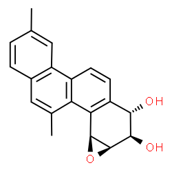 ChemSpider 2D Image | 1,2-DIHYDROXY-3,4-EPOXY-1,2,3,4-TETRAHYDRO-5,9-DIMETHYLCHRYSENE | C20H18O3