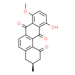 ChemSpider 2D Image | (3S)-11-Hydroxy-8-methoxy-3-methyl-3,4-dihydro-1,7,12(2H)-tetraphenetrione | C20H16O5