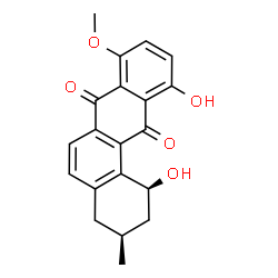 ChemSpider 2D Image | (1S,3S)-1,11-Dihydroxy-8-methoxy-3-methyl-1,2,3,4-tetrahydro-7,12-tetraphenedione | C20H18O5