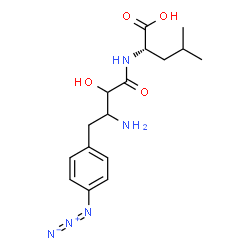 ChemSpider 2D Image | N-[3-Amino-4-(4-azidophenyl)-2-hydroxybutanoyl]-L-leucine | C16H23N5O4
