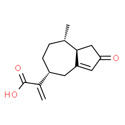 ChemSpider 2D Image | 2-[(5R,8S,8aR)-8-Methyl-2-oxo-1,2,4,5,6,7,8,8a-octahydro-5-azulenyl]acrylic acid | C14H18O3