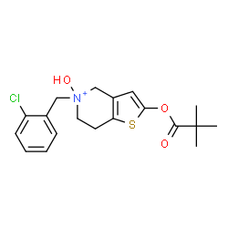 ChemSpider 2D Image | 5-(2-Chlorobenzyl)-2-[(2,2-dimethylpropanoyl)oxy]-5-hydroxy-4,5,6,7-tetrahydrothieno[3,2-c]pyridin-5-ium | C19H23ClNO3S