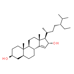 ChemSpider 2D Image | (3beta,5alpha,16alpha,24S)-Stigmast-14-ene-3,16-diol | C29H50O2
