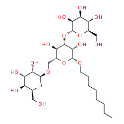 ChemSpider 2D Image | Octyl 3,6-di-O-(alpha-D-mannopyranosyl)-beta-D-mannopyranoside | C26H48O16