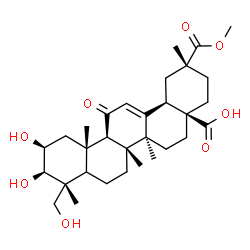 ChemSpider 2D Image | (2beta,3beta,5xi,18alpha)-2,3,23-Trihydroxy-29-methoxy-11,29-dioxoolean-12-en-28-oic acid | C31H46O8