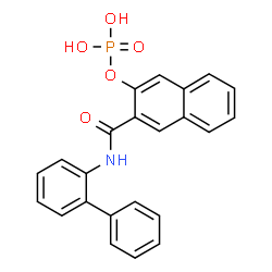 ChemSpider 2D Image | 3-(2-Biphenylylcarbamoyl)-2-naphthyl dihydrogen phosphate | C23H18NO5P