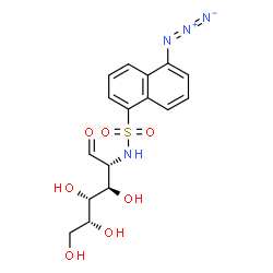 ChemSpider 2D Image | 2-{[(5-Azido-1-naphthyl)sulfonyl]amino}-2-deoxy-D-galactose | C16H18N4O7S
