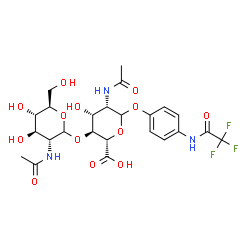 ChemSpider 2D Image | 4-[(Trifluoroacetyl)amino]phenyl 2-acetamido-4-O-(2-acetamido-2-deoxy-D-glucopyranosyl)-2-deoxy-D-mannopyranosiduronic acid | C24H30F3N3O13
