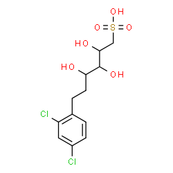 ChemSpider 2D Image | 6-(2,4-Dichlorophenyl)-2,3,4-trihydroxy-1-hexanesulfonic acid | C12H16Cl2O6S