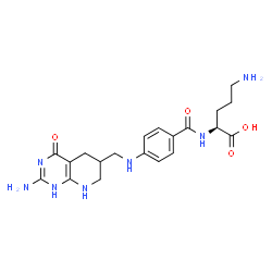 ChemSpider 2D Image | N~2~-(4-{[(2-Amino-4-oxo-1,4,5,6,7,8-hexahydropyrido[2,3-d]pyrimidin-6-yl)methyl]amino}benzoyl)-L-ornithine | C20H27N7O4