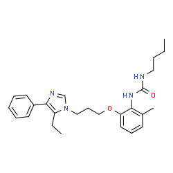 ChemSpider 2D Image | 1-Butyl-3-{2-[3-(5-ethyl-4-phenyl-1H-imidazol-1-yl)propoxy]-6-methylphenyl}urea | C26H34N4O2