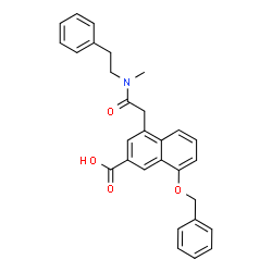 ChemSpider 2D Image | 8-(Benzyloxy)-4-{2-[methyl(2-phenylethyl)amino]-2-oxoethyl}-2-naphthoic acid | C29H27NO4