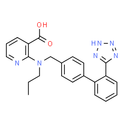 ChemSpider 2D Image | 2-(Propyl{[2'-(2H-tetrazol-5-yl)-4-biphenylyl]methyl}amino)nicotinic acid | C23H22N6O2