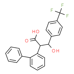 ChemSpider 2D Image | 2-(2-Biphenylyl)-3-hydroxy-3-[4-(trifluoromethyl)phenyl]propanoic acid | C22H17F3O3