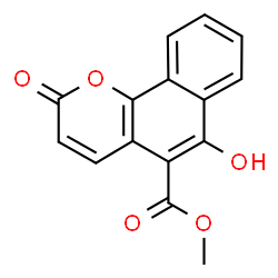 ChemSpider 2D Image | Methyl 6-hydroxy-2-oxo-2H-benzo[h]chromene-5-carboxylate | C15H10O5