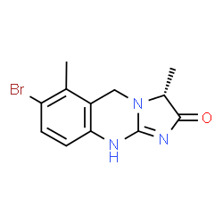 ChemSpider 2D Image | (3R)-7-Bromo-3,6-dimethyl-5,10-dihydroimidazo[2,1-b]quinazolin-2(3H)-one | C12H12BrN3O