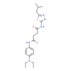 ChemSpider 2D Image | N-[4-(Diethylamino)phenyl]-N'-(5-isobutyl-1,3,4-thiadiazol-2-yl)succinamide | C20H29N5O2S