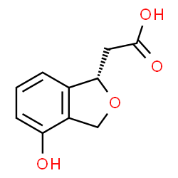 ChemSpider 2D Image | [(1S)-4-Hydroxy-1,3-dihydro-2-benzofuran-1-yl]acetic acid | C10H10O4