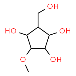 ChemSpider 2D Image | 2-Methoxy-5-hydroxymethylcyclopentane-1,3,4-triol | C7H14O5