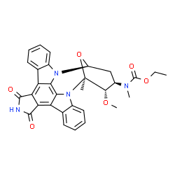 ChemSpider 2D Image | Ethyl [(2S,3S,4R,6S)-3-methoxy-2-methyl-16,18-dioxo-29-oxa-1,7,17-triazaoctacyclo[12.12.2.1~2,6~.0~7,28~.0~8,13~.0~15,19~.0~20,27~.0~21,26~]nonacosa-8,10,12,14,19,21,23,25,27-nonaen-4-yl]methylcarbamate | C31H28N4O6