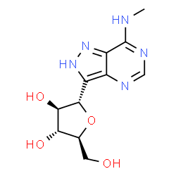 ChemSpider 2D Image | (1S)-1,4-Anhydro-1-[7-(methylamino)-2H-pyrazolo[4,3-d]pyrimidin-3-yl]-L-arabinitol | C11H15N5O4