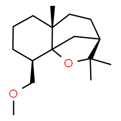 ChemSpider 2D Image | (2R,6R,9R)-2-(Methoxymethyl)-6,10,10-trimethyl-11-oxatricyclo[7.2.1.0~1,6~]dodecane | C16H28O2