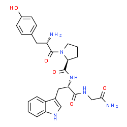 ChemSpider 2D Image | L-Tyrosyl-L-prolyl-L-tryptophylglycinamide | C27H32N6O5