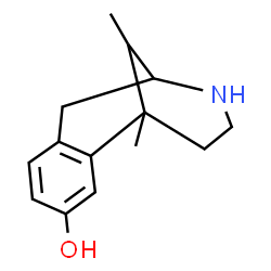 ChemSpider 2D Image | 1,13-Dimethyl-10-azatricyclo[7.3.1.0~2,7~]trideca-2,4,6-trien-4-ol | C14H19NO