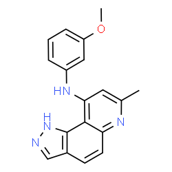 ChemSpider 2D Image | 9-m-Anisidino-7-methyl-1H-pyrazolo(3,4-f)quinoline | C18H16N4O