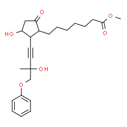 ChemSpider 2D Image | Methyl 7-[3-hydroxy-2-(3-hydroxy-3-methyl-4-phenoxy-1-butyn-1-yl)-5-oxocyclopentyl]heptanoate | C24H32O6