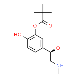 ChemSpider 2D Image | 2-Hydroxy-5-[(1R)-1-hydroxy-2-(methylamino)ethyl]phenyl pivalate | C14H21NO4