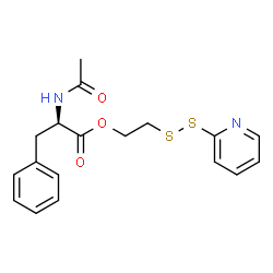 ChemSpider 2D Image | 2-(2-Pyridinyldisulfanyl)ethyl N-acetyl-D-phenylalaninate | C18H20N2O3S2