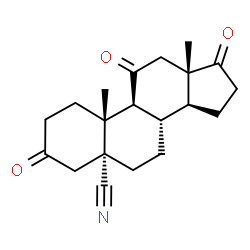 ChemSpider 2D Image | 3,11,17-Trioxoandrostane-5alpha-carbonitrile | C20H25NO3