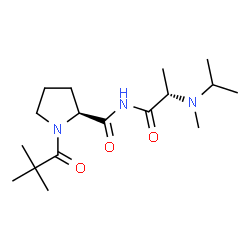 ChemSpider 2D Image | 1-(2,2-Dimethylpropanoyl)-N-{(2S)-2-[isopropyl(methyl)amino]propanoyl}-L-prolinamide | C17H31N3O3