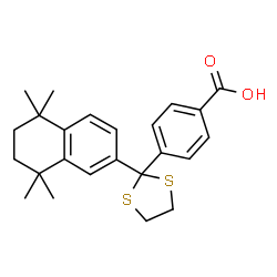 ChemSpider 2D Image | 4-[2-(5,5,8,8-Tetramethyl-5,6,7,8-tetrahydro-2-naphthalenyl)-1,3-dithiolan-2-yl]benzoic acid | C24H28O2S2