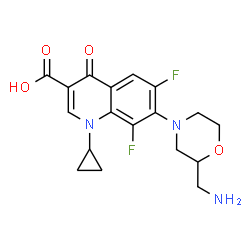 ChemSpider 2D Image | 7-[2-(Aminomethyl)-4-morpholinyl]-1-cyclopropyl-6,8-difluoro-4-oxo-1,4-dihydro-3-quinolinecarboxylic acid | C18H19F2N3O4