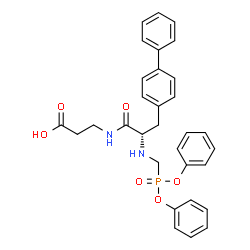 ChemSpider 2D Image | 3-{[(2S)-3-(4-Biphenylyl)-2-{[(diphenoxyphosphoryl)methyl]amino}propanoyl]amino}propanoic acid | C31H31N2O6P
