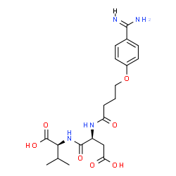 ChemSpider 2D Image | N-[4-(4-Carbamimidoylphenoxy)butanoyl]-L-alpha-aspartyl-L-valine | C20H28N4O7