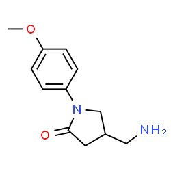 ChemSpider 2D Image | 2-Pyrrolidinone, 4-aminomethyl-1-(4-methoxyphenyl)- | C12H16N2O2