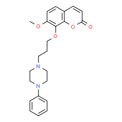 ChemSpider 2D Image | 7-Methoxy-8-[3-(4-phenyl-1-piperazinyl)propoxy]-2H-chromen-2-one | C23H26N2O4
