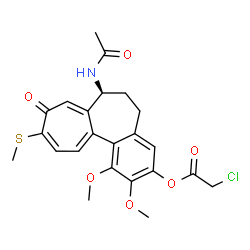 ChemSpider 2D Image | (7S)-7-Acetamido-1,2-dimethoxy-10-(methylsulfanyl)-9-oxo-5,6,7,9-tetrahydrobenzo[a]heptalen-3-yl chloroacetate | C23H24ClNO6S