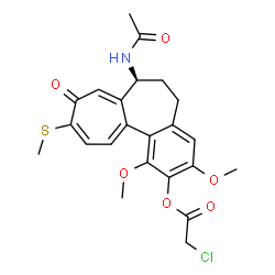 ChemSpider 2D Image | (7S)-7-Acetamido-1,3-dimethoxy-10-(methylsulfanyl)-9-oxo-5,6,7,9-tetrahydrobenzo[a]heptalen-2-yl chloroacetate | C23H24ClNO6S