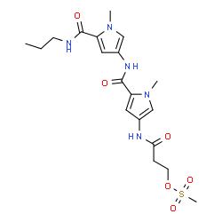 ChemSpider 2D Image | 3-[(1-Methyl-5-{[1-methyl-5-(propylcarbamoyl)-1H-pyrrol-3-yl]carbamoyl}-1H-pyrrol-3-yl)amino]-3-oxopropyl methanesulfonate | C19H27N5O6S