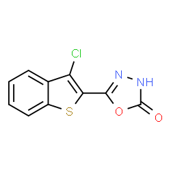 ChemSpider 2D Image | 5-(3-Chloro-1-benzothiophen-2-yl)-1,3,4-oxadiazol-2(3H)-one | C10H5ClN2O2S