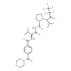 ChemSpider 2D Image | N-[(2S)-3-Methyl-2-{[4-(4-morpholinylcarbonyl)benzoyl]amino}butanoyl]-1-(5,5,6,6,6-pentafluoro-2-methyl-4-oxo-3-hexanyl)-L-prolinamide | C29H37F5N4O6