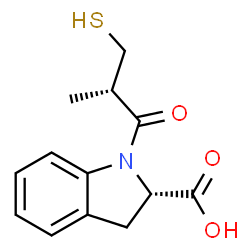 ChemSpider 2D Image | (2S)-1-[(2S)-2-Methyl-3-sulfanylpropanoyl]-2-indolinecarboxylic acid | C13H15NO3S