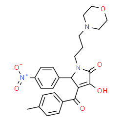 ChemSpider 2D Image | 3-hydroxy-4-(4-methylbenzoyl)-1-(3-morpholinopropyl)-5-(4-nitrophenyl)-1H-pyrrol-2(5H)-one | C25H27N3O6