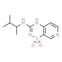 ChemSpider 2D Image | N-(3-Methyl-2-butanyl)-4H-pyrido[4,3-e][1,2,4]thiadiazin-3-amine 1,1-dioxide | C11H16N4O2S