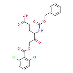 ChemSpider 2D Image | (4S)-4-{[(Benzyloxy)carbonyl]amino}-6-[(2,6-dichlorobenzoyl)oxy]-5-oxohexanoic acid | C21H19Cl2NO7