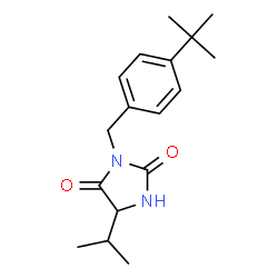 ChemSpider 2D Image | 5-Isopropyl-3-[4-(2-methyl-2-propanyl)benzyl]-2,4-imidazolidinedione | C17H24N2O2